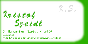 kristof szeidl business card