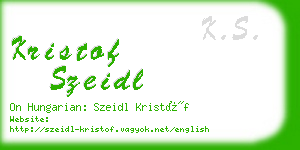 kristof szeidl business card